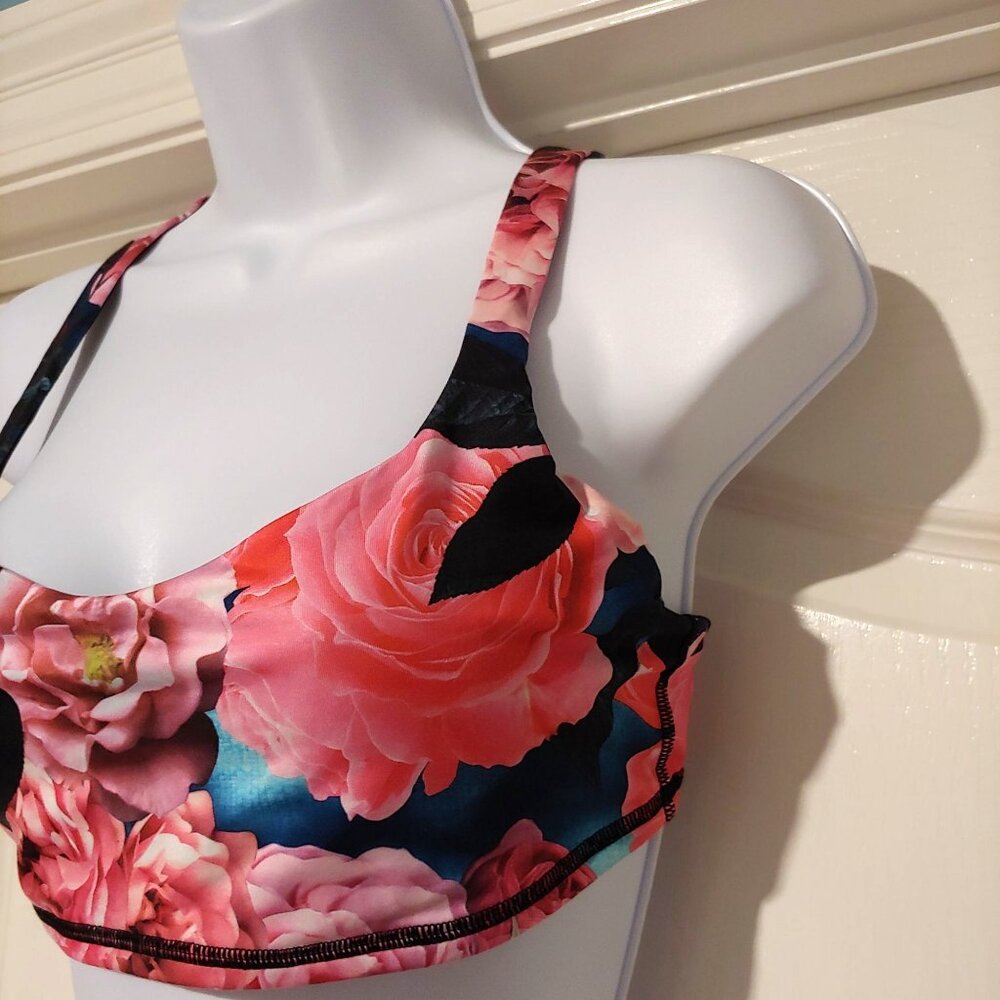 Lululemon Energy Bra Secret Garden Floral Multi Print Crisscross Back Sports Bra - Picture 4 of 7